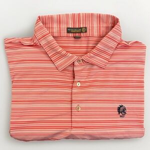 Peter Millar Summer Comfort Men's Polo Shirt Size XXL Pink Striped Short Sleeves